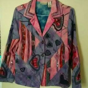 Pink and blue blazer